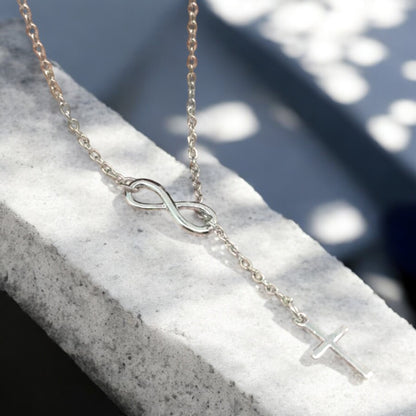 Waterproof Infinity Cross Necklace