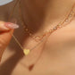 Waterproof Double Layer Heart Necklace & Bracelet Set