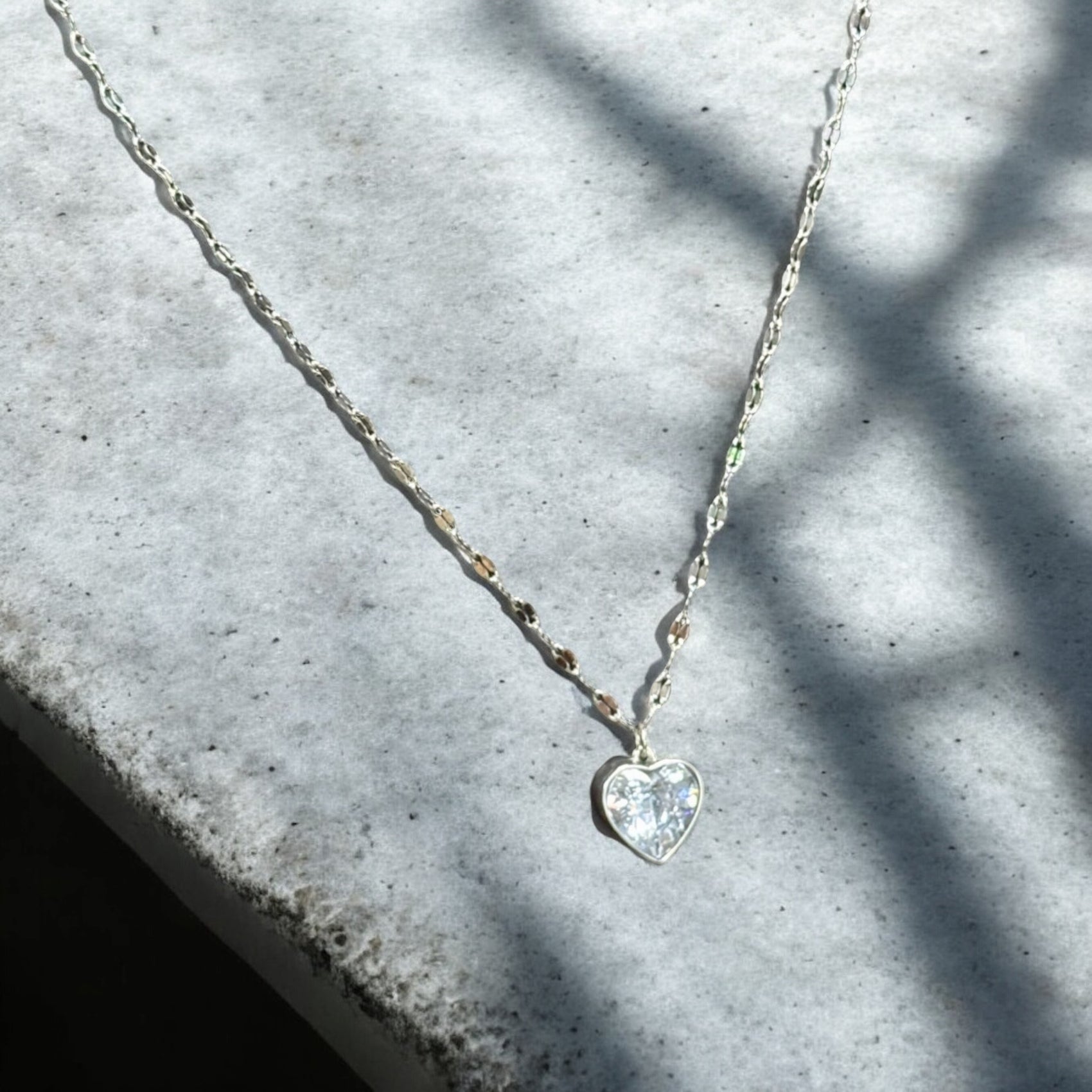 Waterproof Zircon Heart Necklace