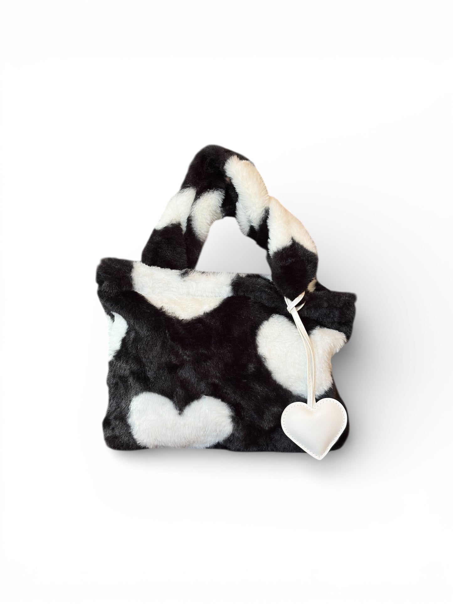 Limited Edition Valentine's Day Plush Faux Rabbit Heart Mini Tote