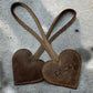 Berck Puffed Genuine Leather Heart Bag Charm