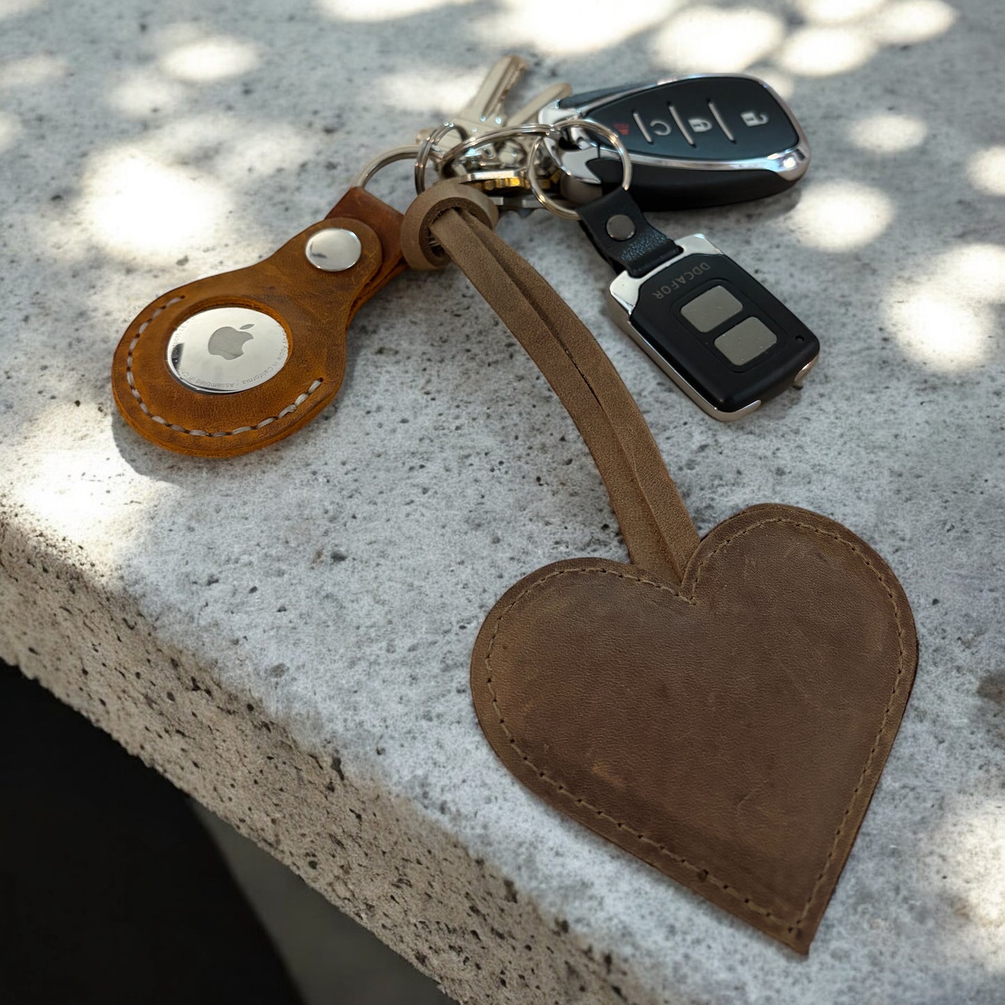 Berck Puffed Genuine Leather Heart Bag Charm