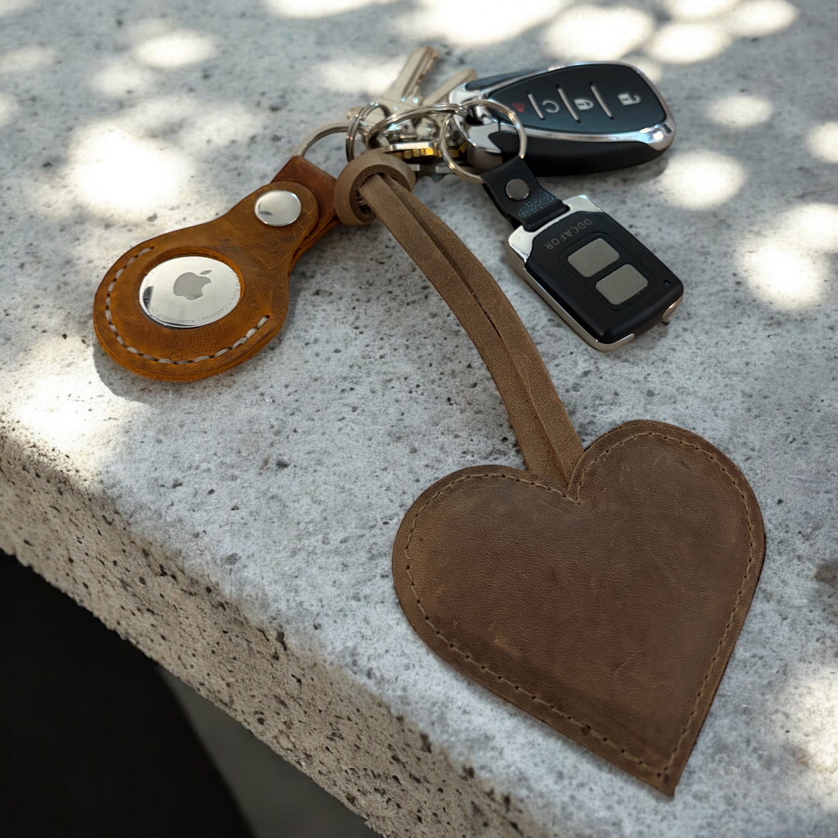 Berck Puffed Genuine Leather Heart Bag Charm