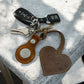 Berck Puffed Genuine Leather Heart Bag Charm
