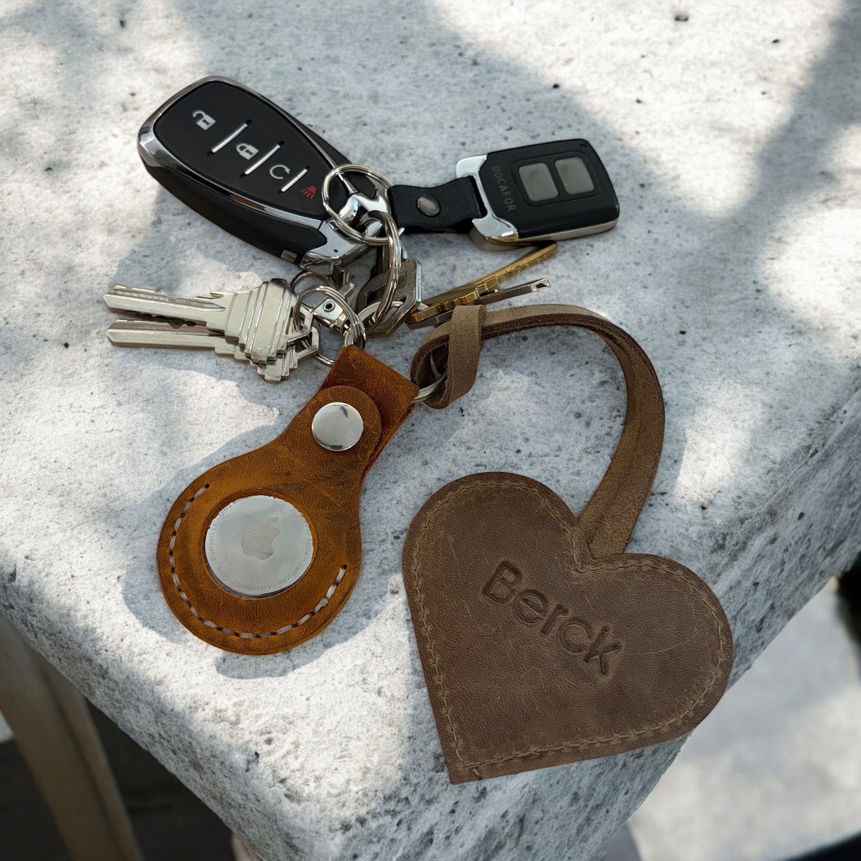 Berck Puffed Genuine Leather Heart Bag Charm