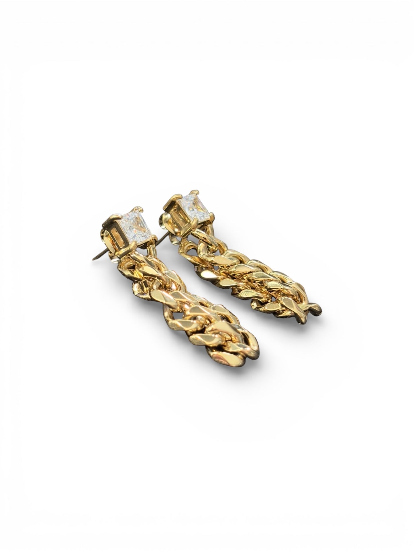 The Princess Collection - Waterproof Cuban Curb Chain Princess Cut 3 Zircon Diamond (Sold Separately)