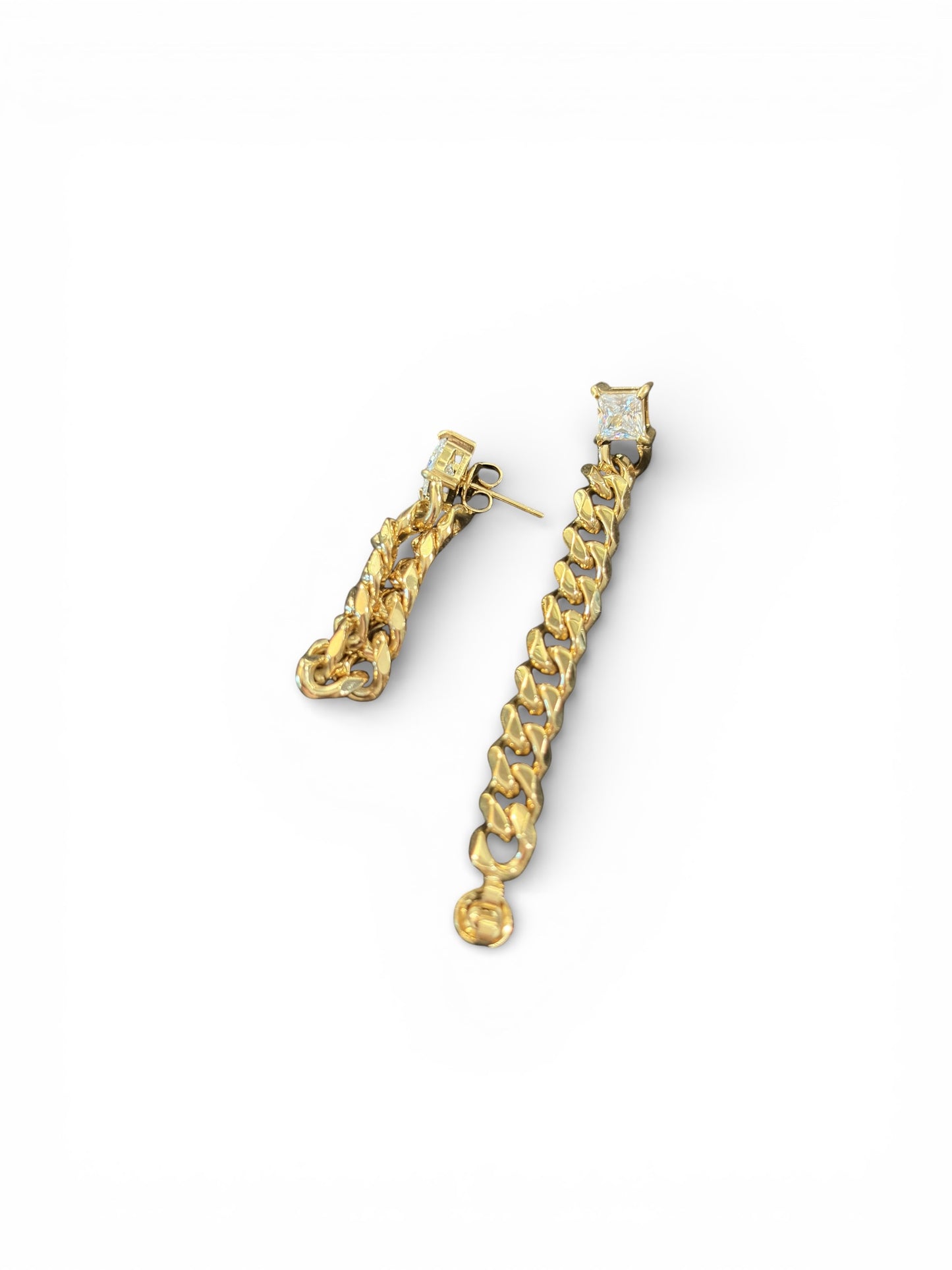 The Princess Collection - Waterproof Cuban Curb Chain Princess Cut 3 Zircon Diamond (Sold Separately)