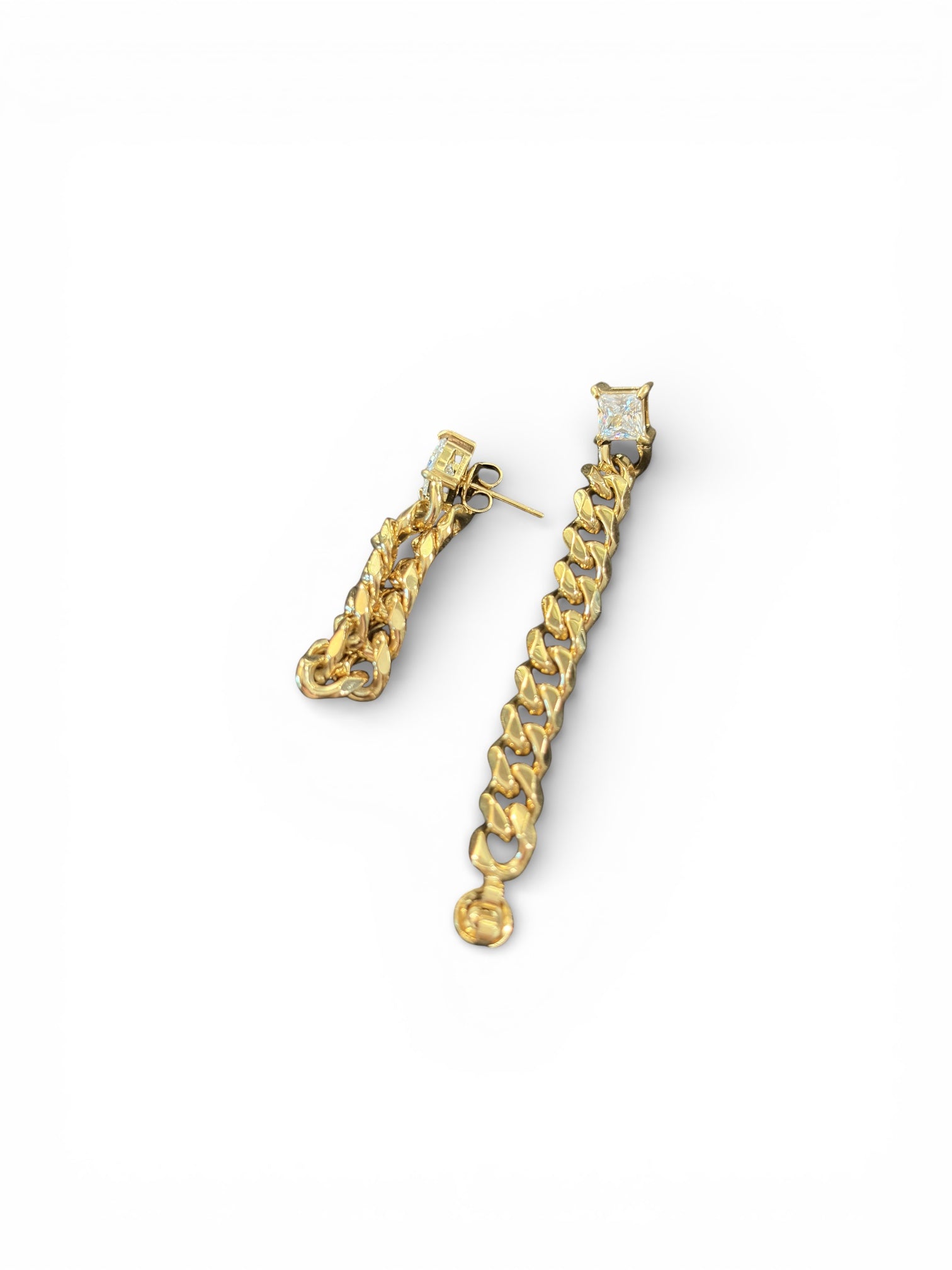 The Princess Collection - Waterproof Cuban Curb Chain Princess Cut 3 Zircon Diamond (Sold Separately)