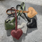 Berck Puffed Genuine Leather Heart Bag Charm