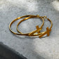 Waterproof Cross Hoop Earrings - 14K Gold or Polished PVD Plated Stainless Steel (Multiple Sizes)