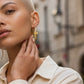 Waterproof Cross Hoop Earrings - 14K Gold or Polished PVD Plated Stainless Steel (Multiple Sizes)