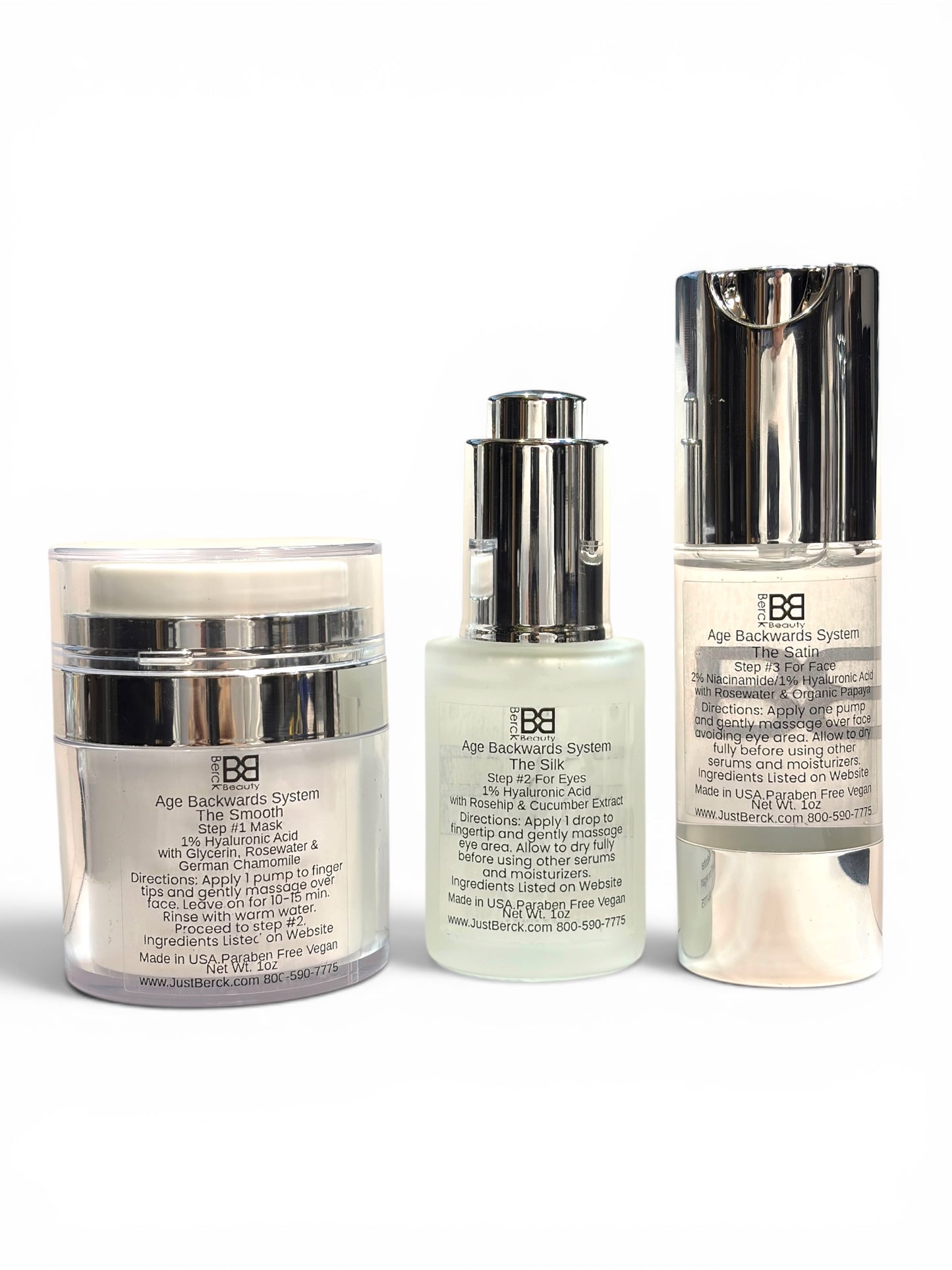 BB Age Backwards Skincare System + Derma Roller (Micro-Needling) (Sold Separately)