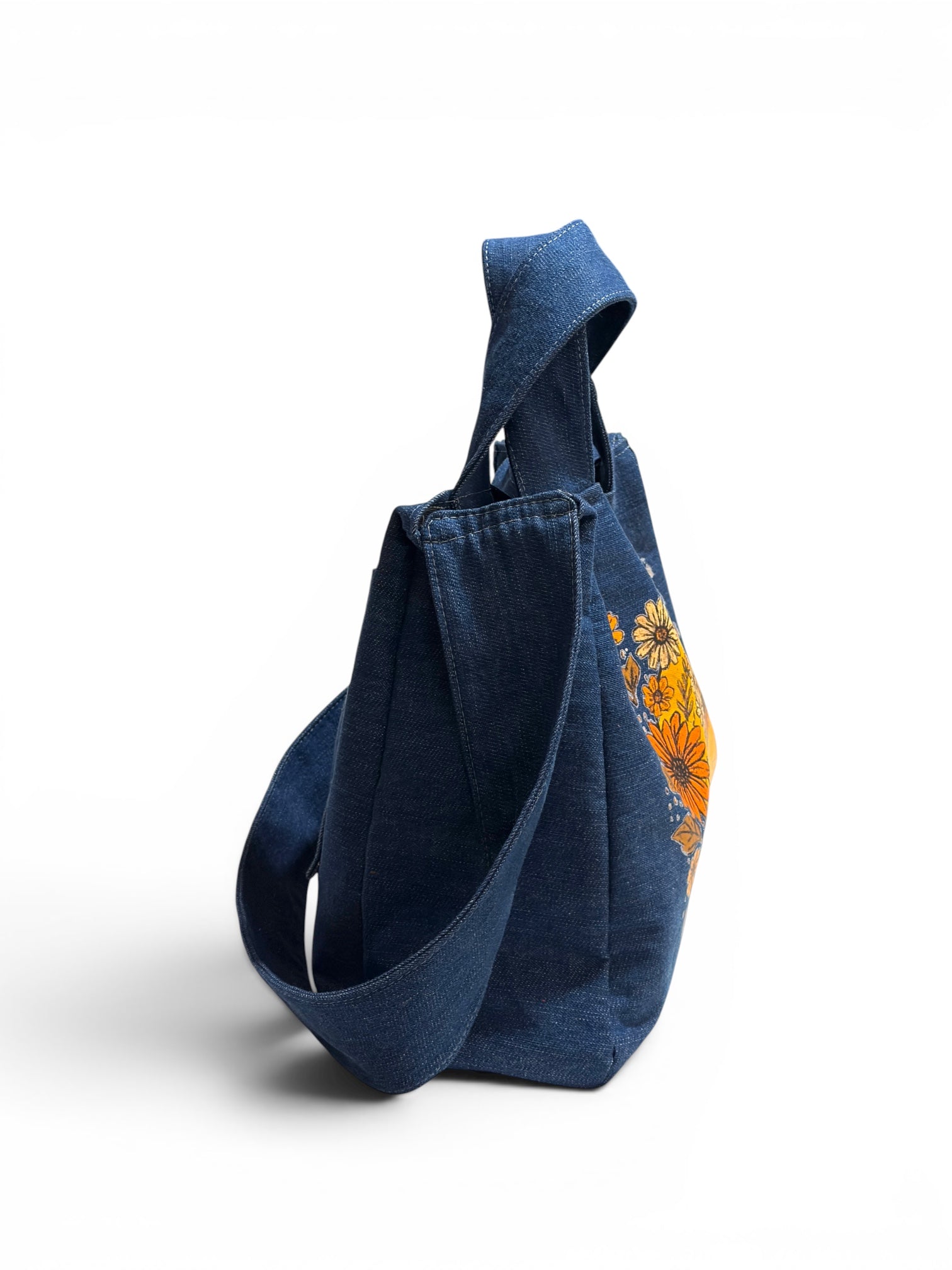 Providence Smiles & Flowers Denim & Leather Crossbody/Tote MADE TO ORDER
