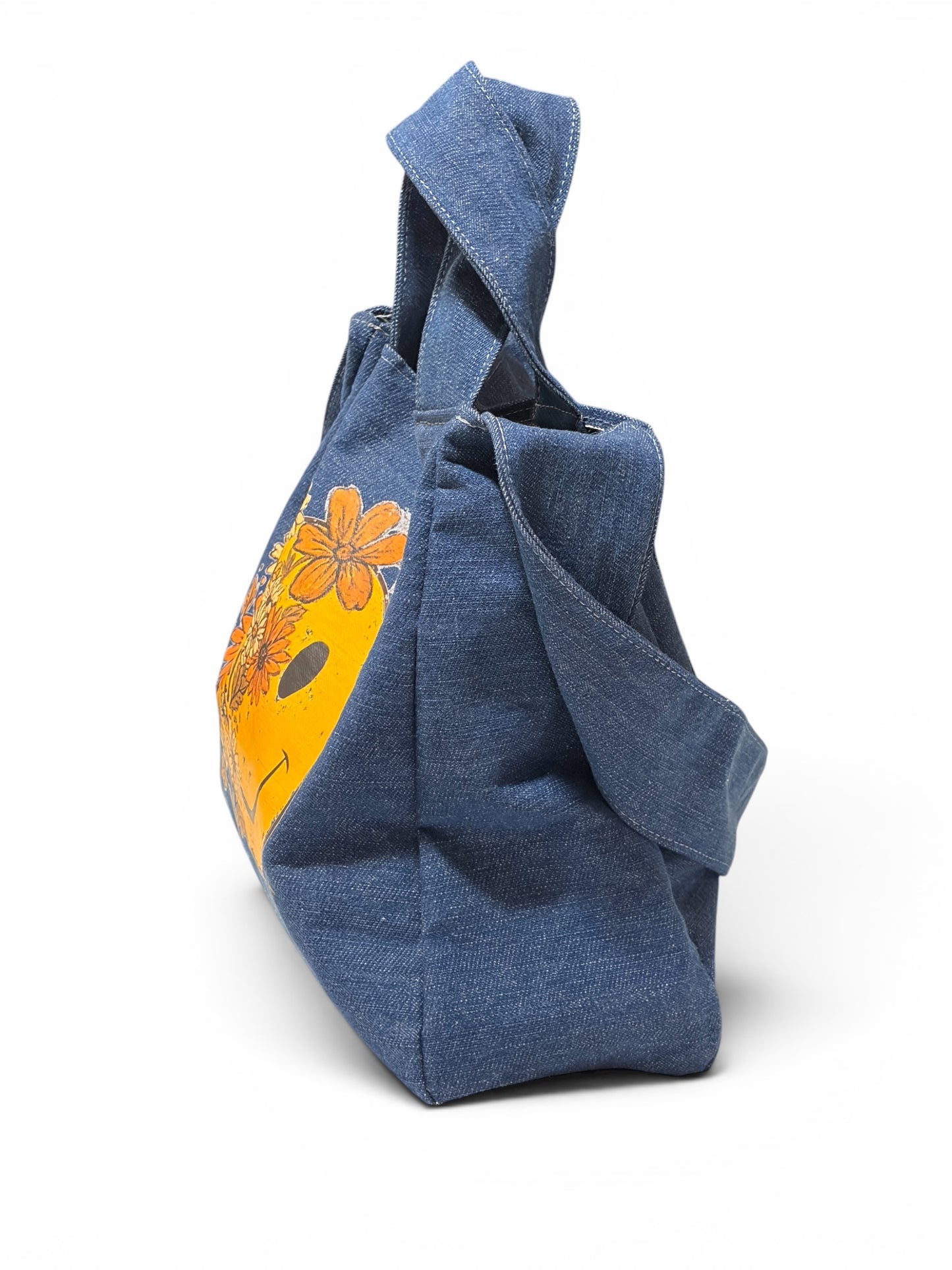 Providence Smiles & Flowers Denim & Leather Crossbody/Tote MADE TO ORDER