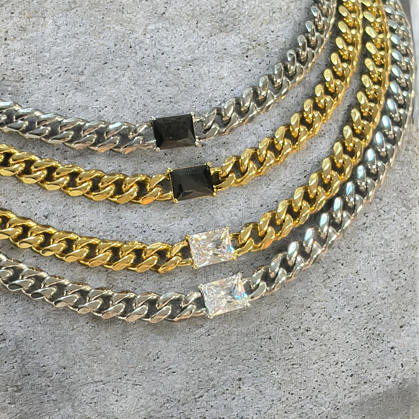 LIMITED EDITION The Baroness Collection - Waterproof Cuban Curb Chain & Zircon Diamond Collection (Sold Separately)