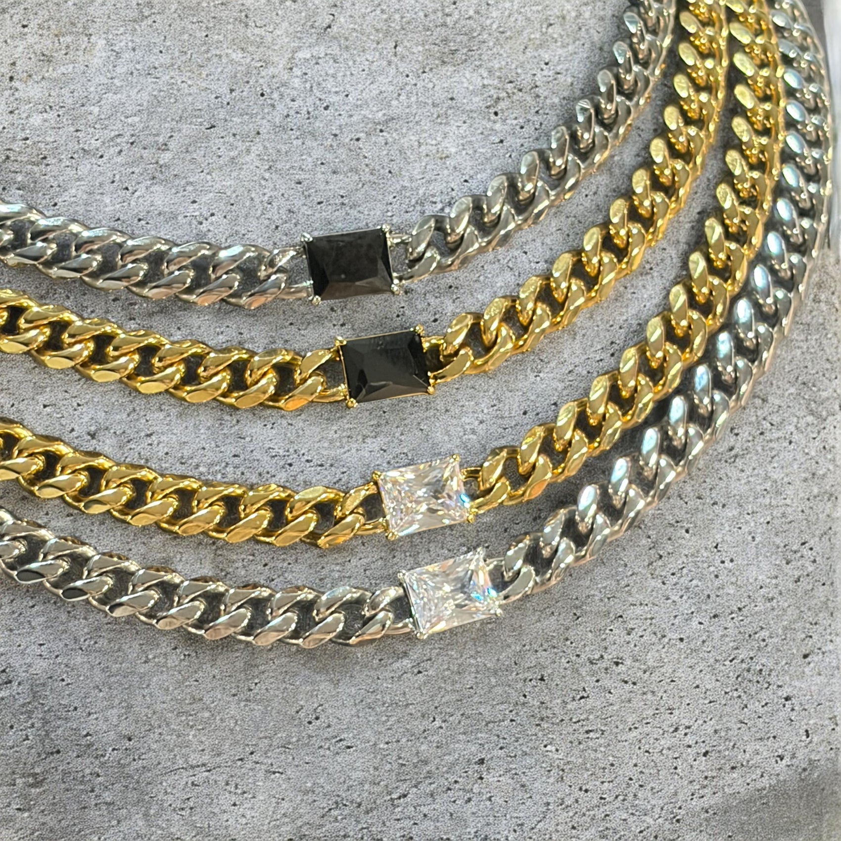 LIMITED EDITION The Baroness Collection - Waterproof Cuban Curb Chain & Zircon Diamond Collection (Sold Separately)