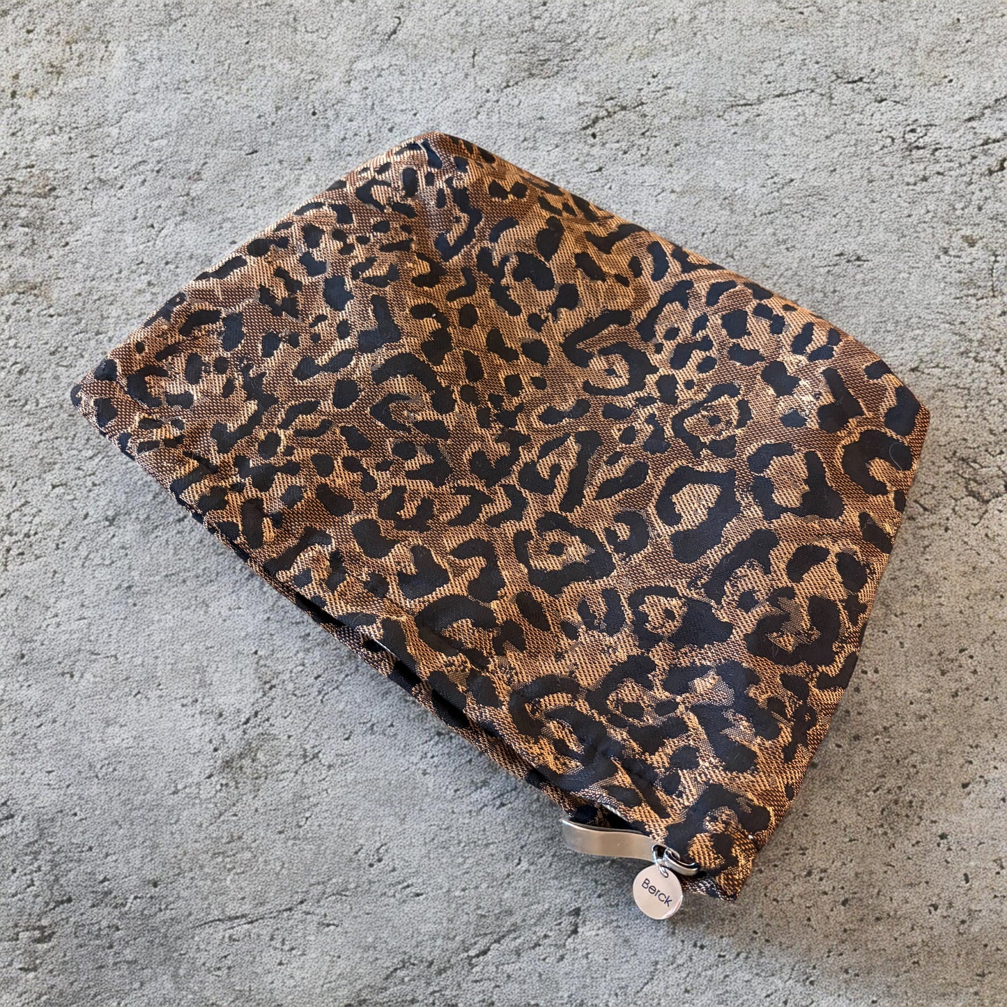 Berck Black & Brown Cheetah Large Canvas Cosmetic Pouch Limited Edition