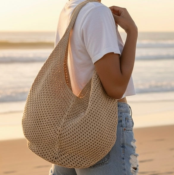 Knitted Mesh Summer Shoulder Tote Bag - Limited Edition