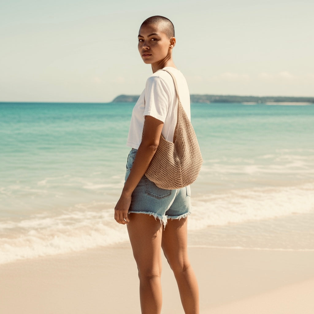 Knitted Mesh Summer Shoulder Tote Bag - Limited Edition