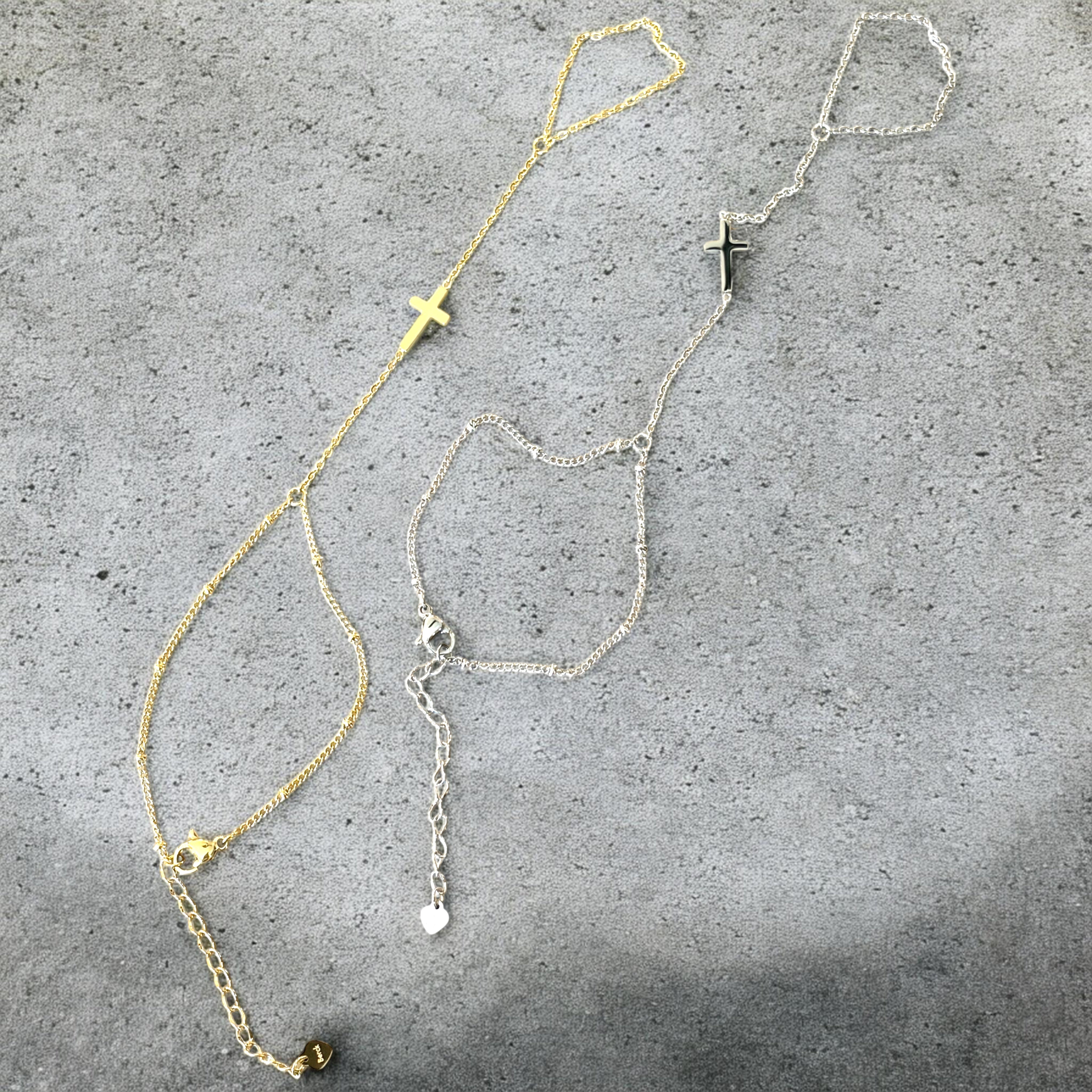 Waterproof Dainty Ball Cable Single Cross Hand Chain