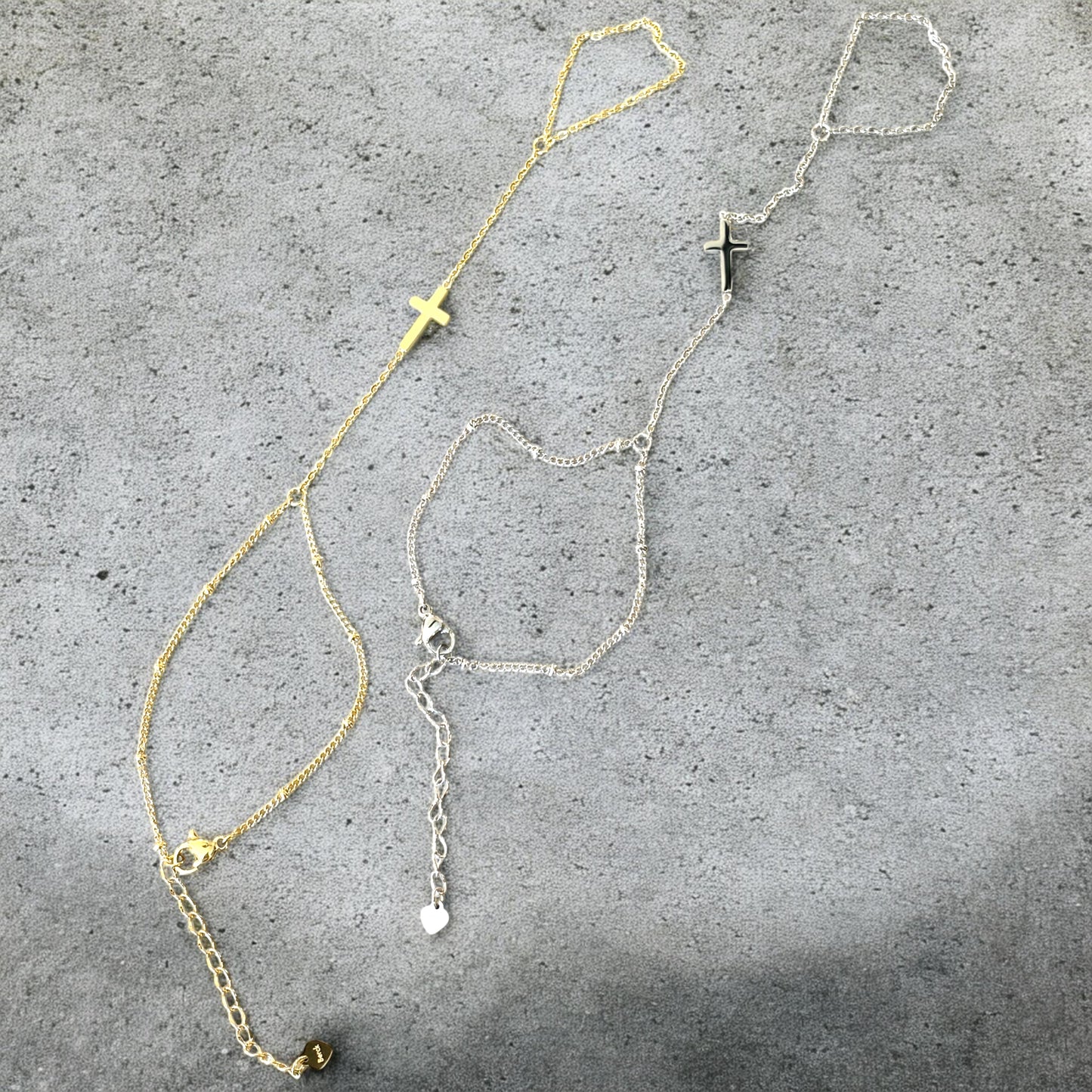 Waterproof Dainty Ball Cable Single Cross Hand Chain