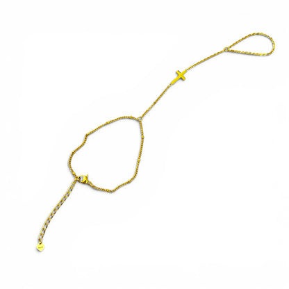 Waterproof Dainty Ball Cable Single Cross Hand Chain
