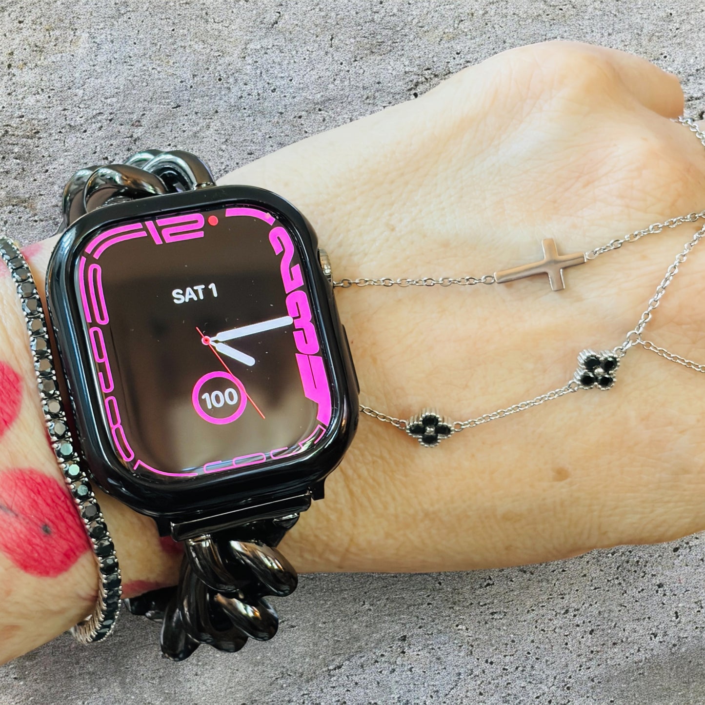 Berck Waterproof Chunky Bubble Chain Link Watch Band (Apple Watch Not Included)