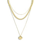 Waterproof Triple Chain Compass Necklace w/21" Chunky 10mm Cuban Curb Chain Option