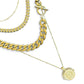 Waterproof Triple Chain Compass Necklace w/21" Chunky 10mm Cuban Curb Chain Option