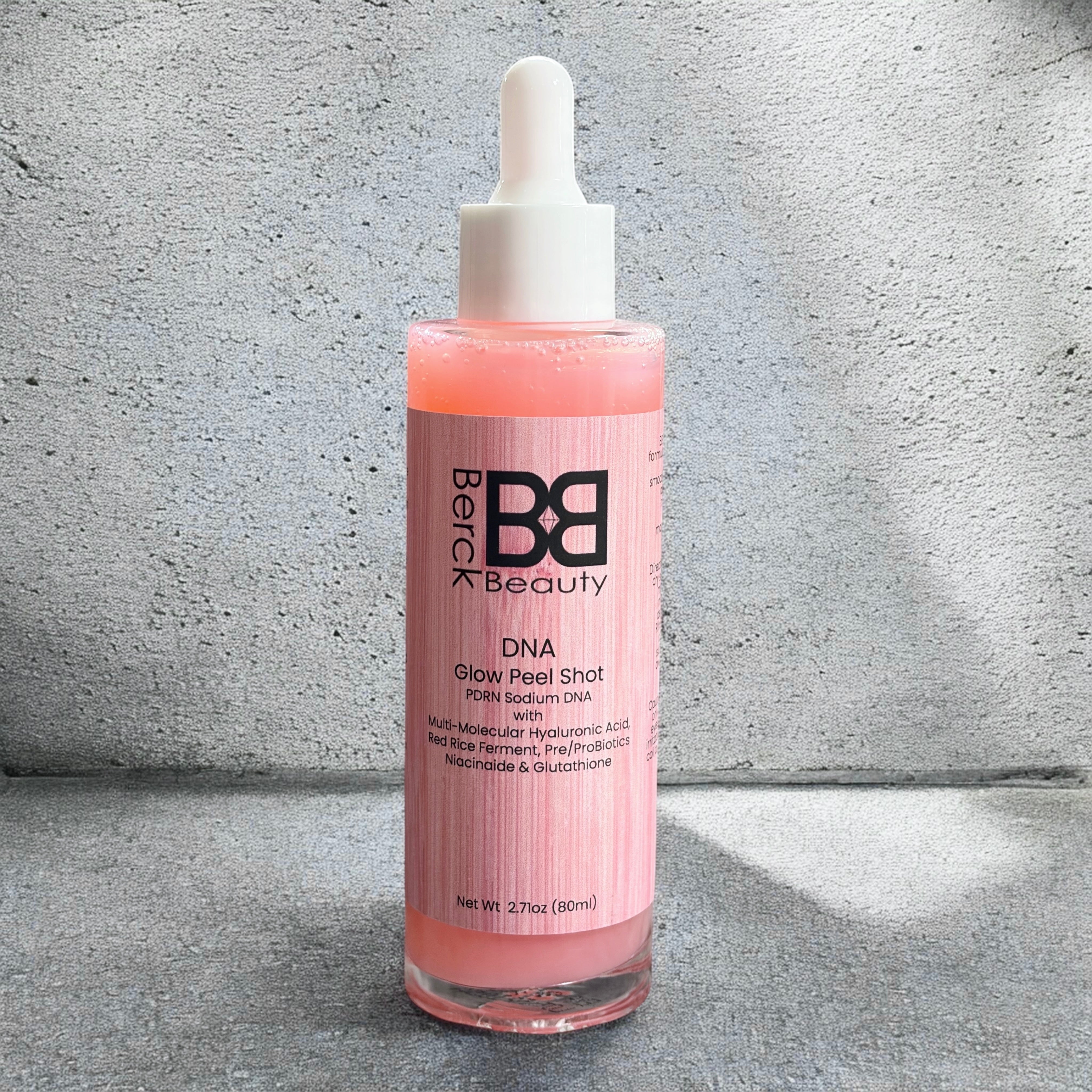 BB DNA Glow Peel Shot PDRN Sodium DNA with Multi-molecular HA, Red Rice Ferment, Pre/Probiotics, Niacinamide & Glutathione