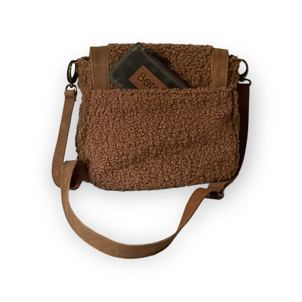 Steffie Crossbody Saddle Bag - FAUX TEDDY SHEARLING