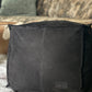 Berck Aniine Leather Pouf 18"