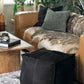 Berck Aniine Leather Pouf 18"