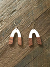 Wooden & Gold Foil Drop Earrings - Natural V