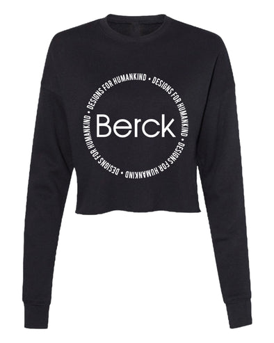 Women’s Berck Circle Graphic Black Crop Crew Mid-Weight Fleece